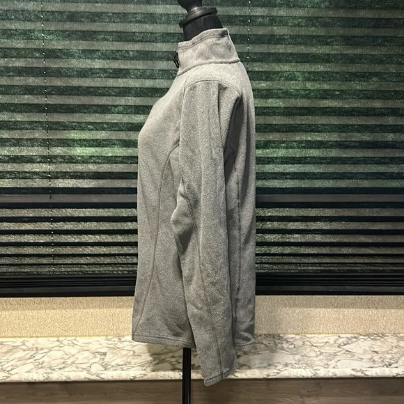 Kirkland Women’s Grey 1/4 Zip Long Sleeve Pullover Polertec Fleece Large - Picture 2 of 7